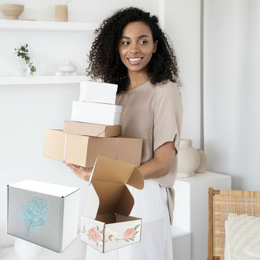 6x5x3 inch White Shipping Boxes 25 Pack,Small Gift Boxes,Bulk of Mailers