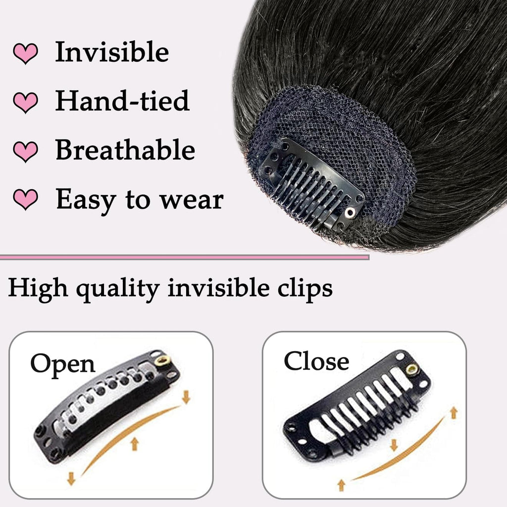 Clip In Bangs Real Human Hair Brown Black Wispy Fake Bangs For Women | Clip On, Natural Hair Bangs, Fringe With