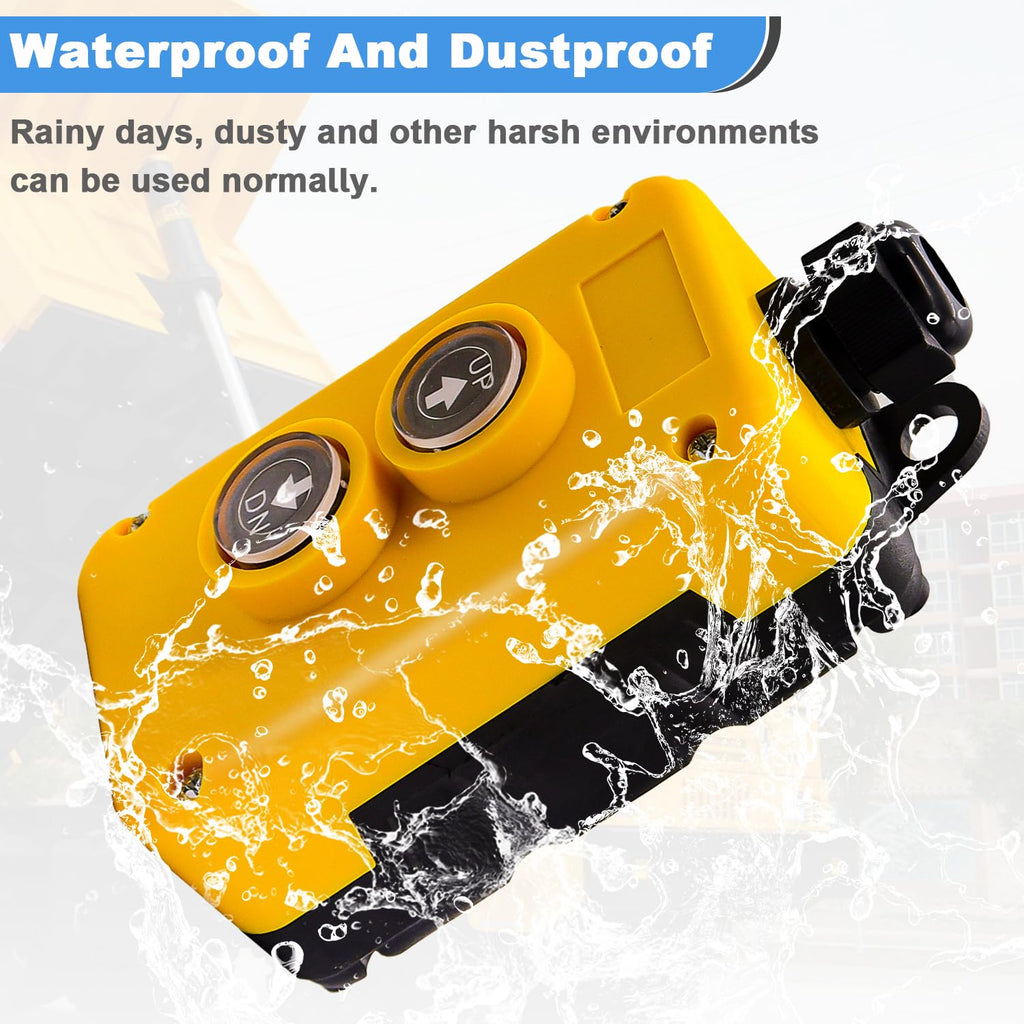 mxuteuk 4 Wire Dump Trailer Remote Control Switch 12V DC Up Down Push Button Switch for Double Acting Hydraulic Pump Lift Winch Dump Bed G018-4W