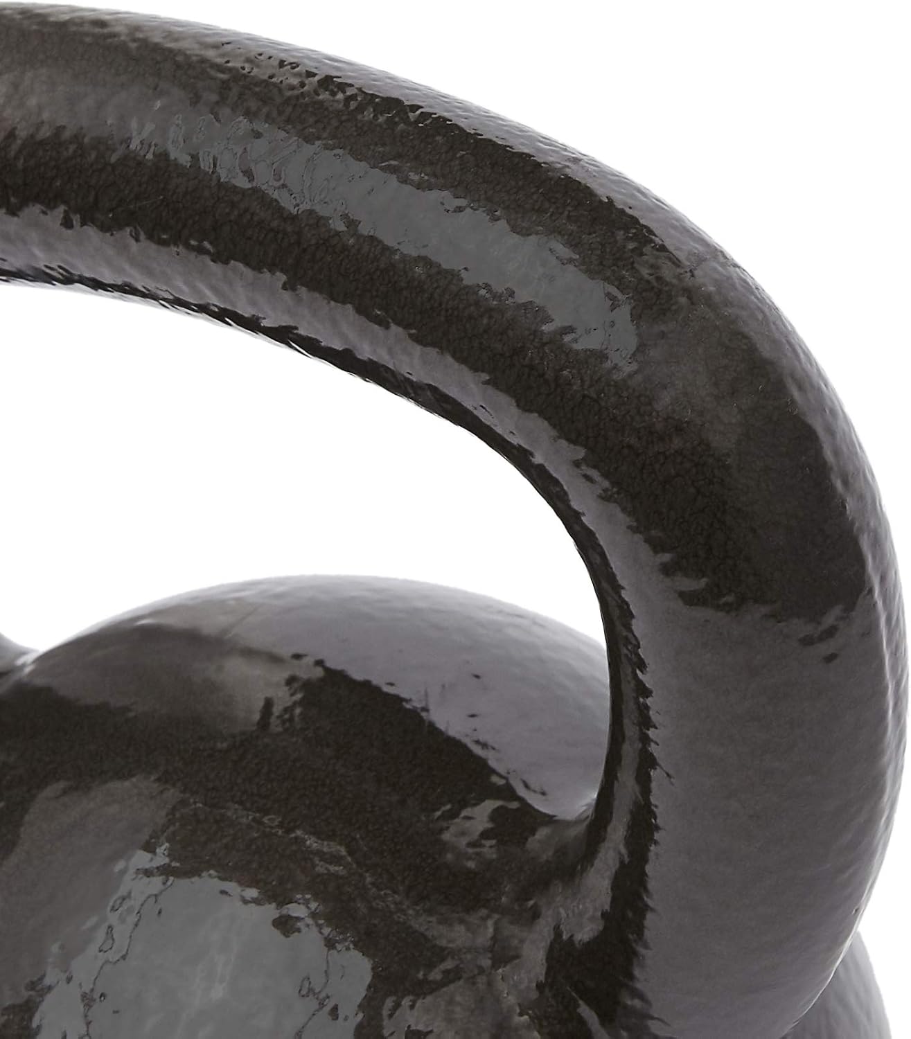 Cast Iron Kettlebell for Strength Training, Textured Wide Handle, Black