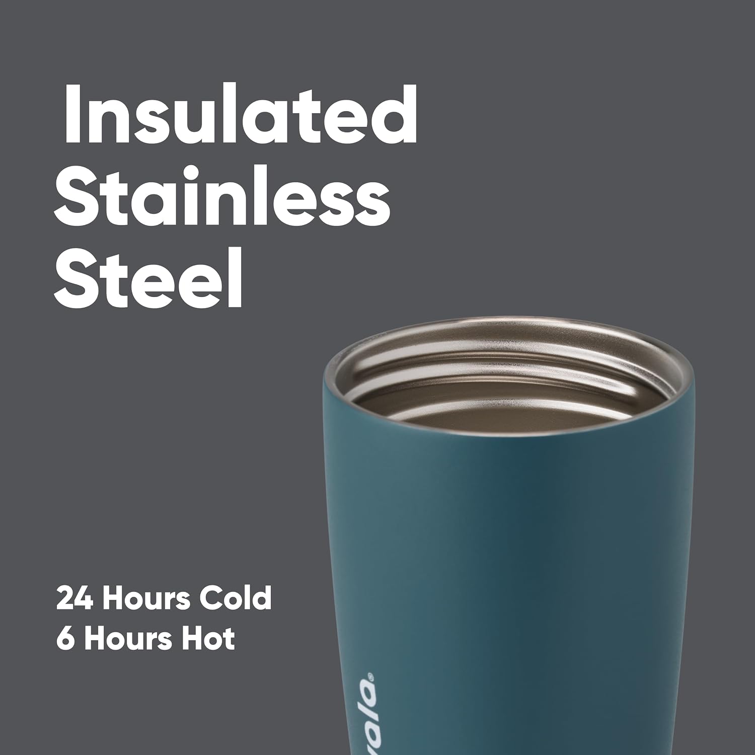 SmoothSip Slider Insulated Stainless Steel Coffee Tumbler, Reusable Iced Coffee Cup, Hot Coffee Travel Mug, BPA Free