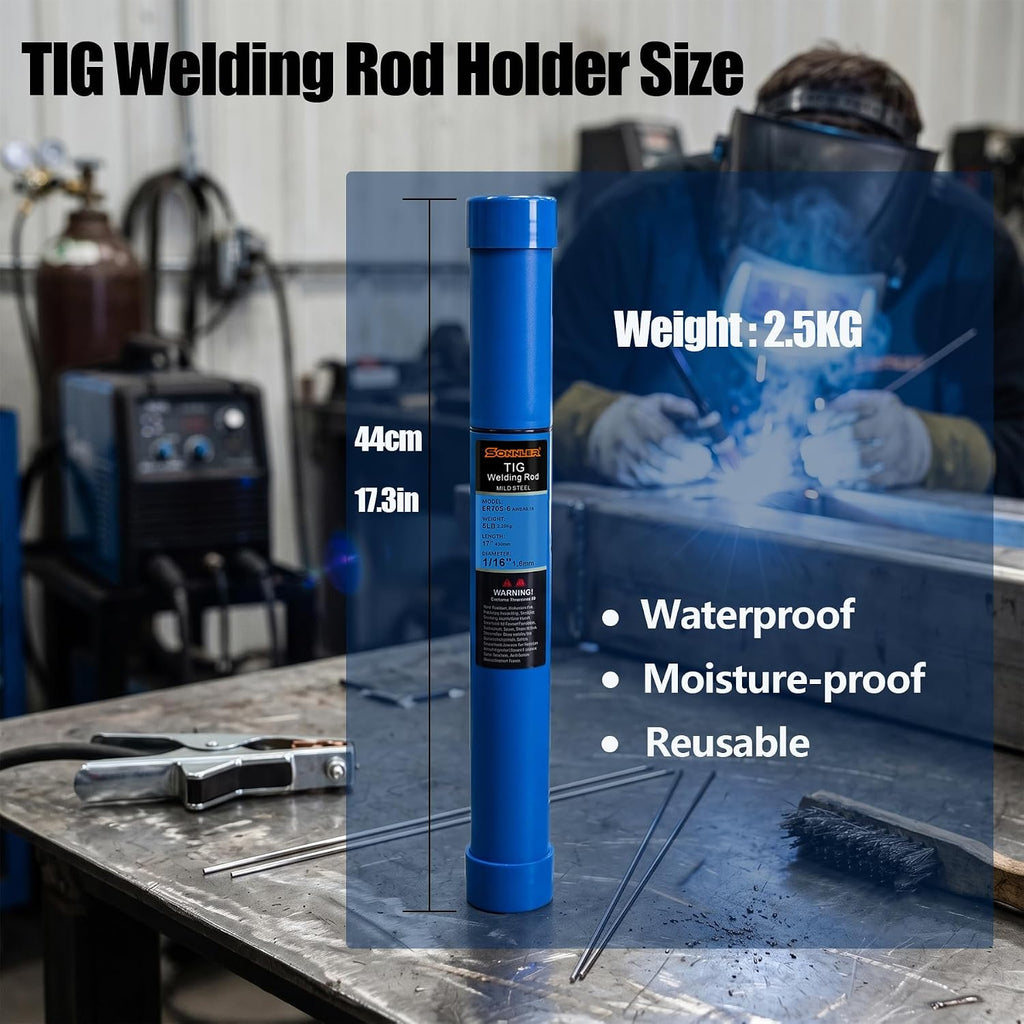 ER70S-6 1/8" x 16" 5LB Mild Steel TIG Welding Wire Filler Rod | Low Splatter Corrosion Resistance, TIG welding