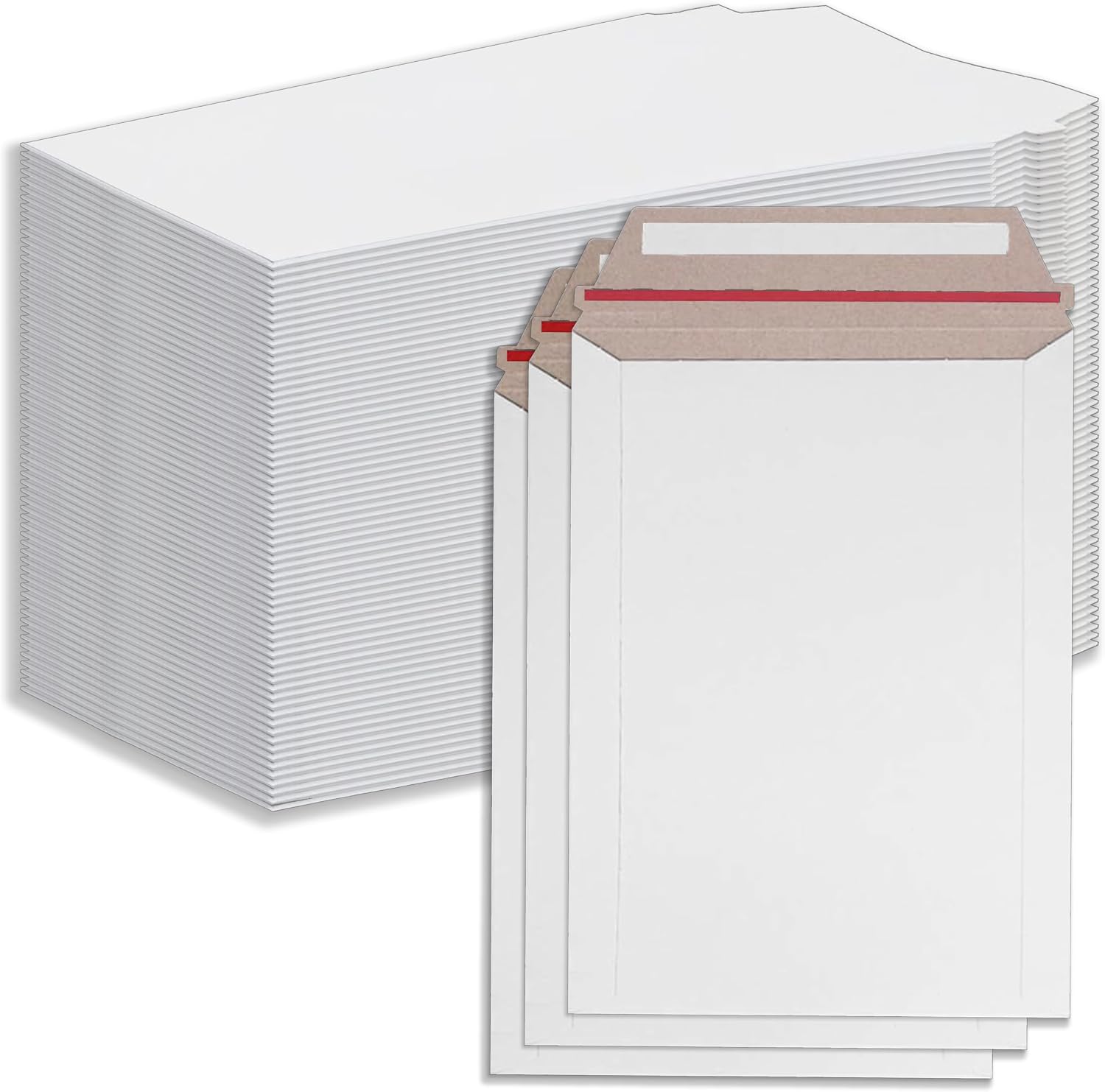 Durable Self-Seal Rigid Mailers 9 x 12 inch (100 Pack) – White, Lightweight, Tear-Resistant for Photos, Documents &