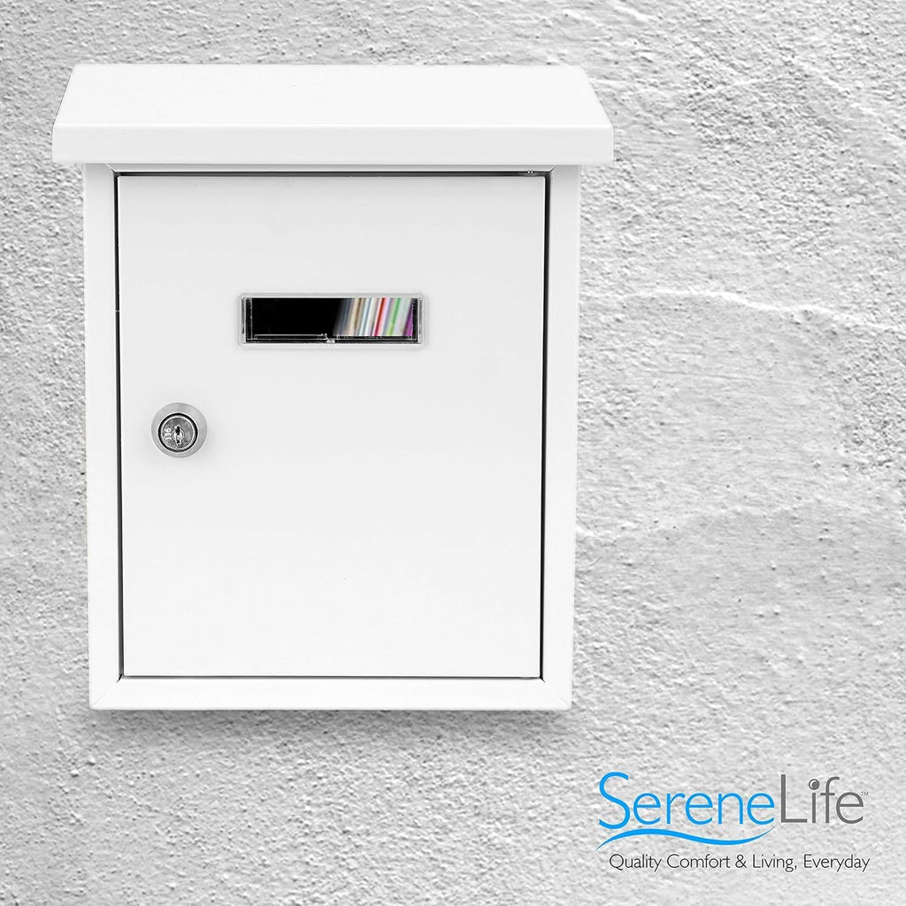 Weatherproof Wall Mount Locking Mailbox Galvanized Steel Drop Box with Metal Flap for Mail Letters, Newspaper, Money
