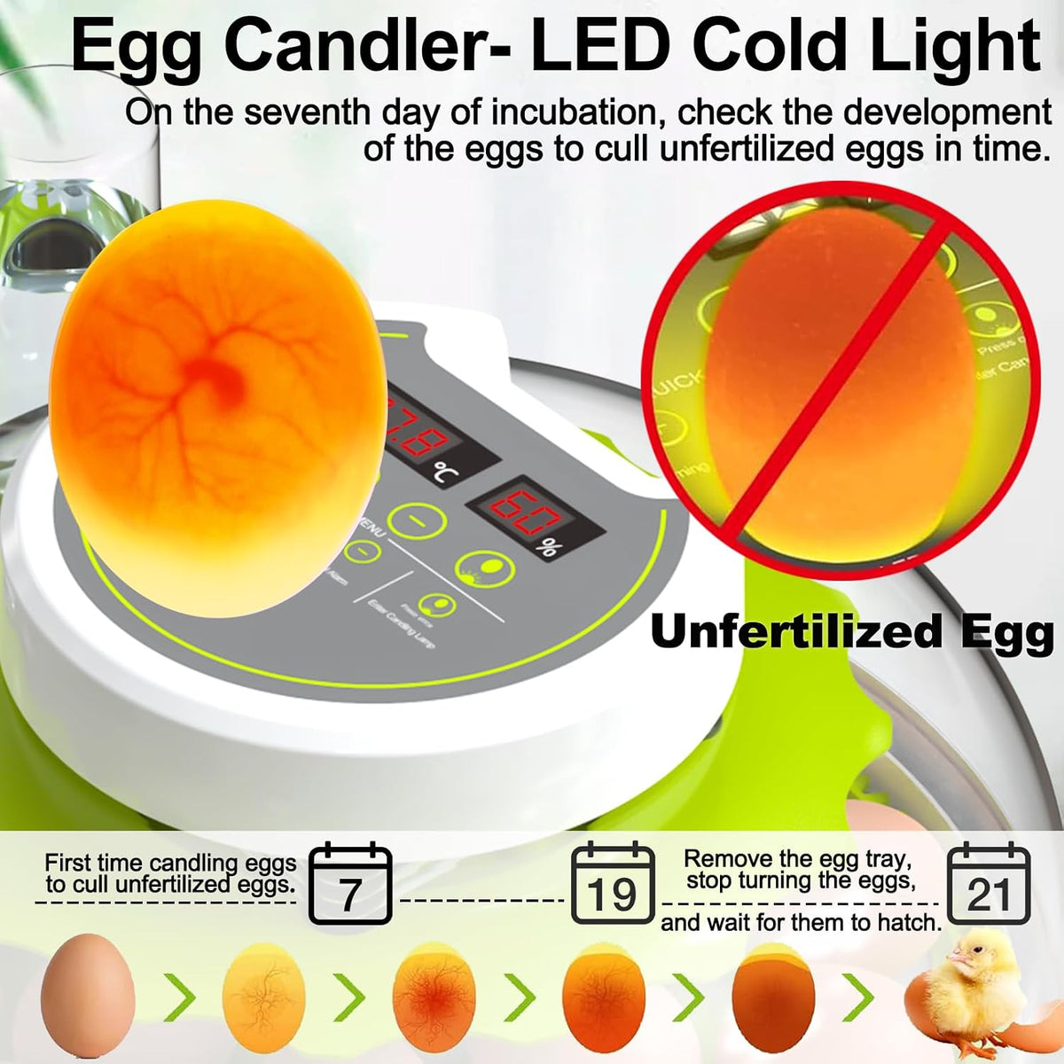 8-30 Egg Incubators for Hatching Eggs, Chicken Egg Incubator with Automatic Egg Turning, Temperature Control &
