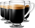Irish Glass Coffee Mugs,10.5 oz Ice coffee cups,4pc Clear Tea Cups