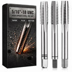 Gisafai 3 Pcs Hss Tap Set Taper Plug and Bottoming Hand Taps, 5/16"-18