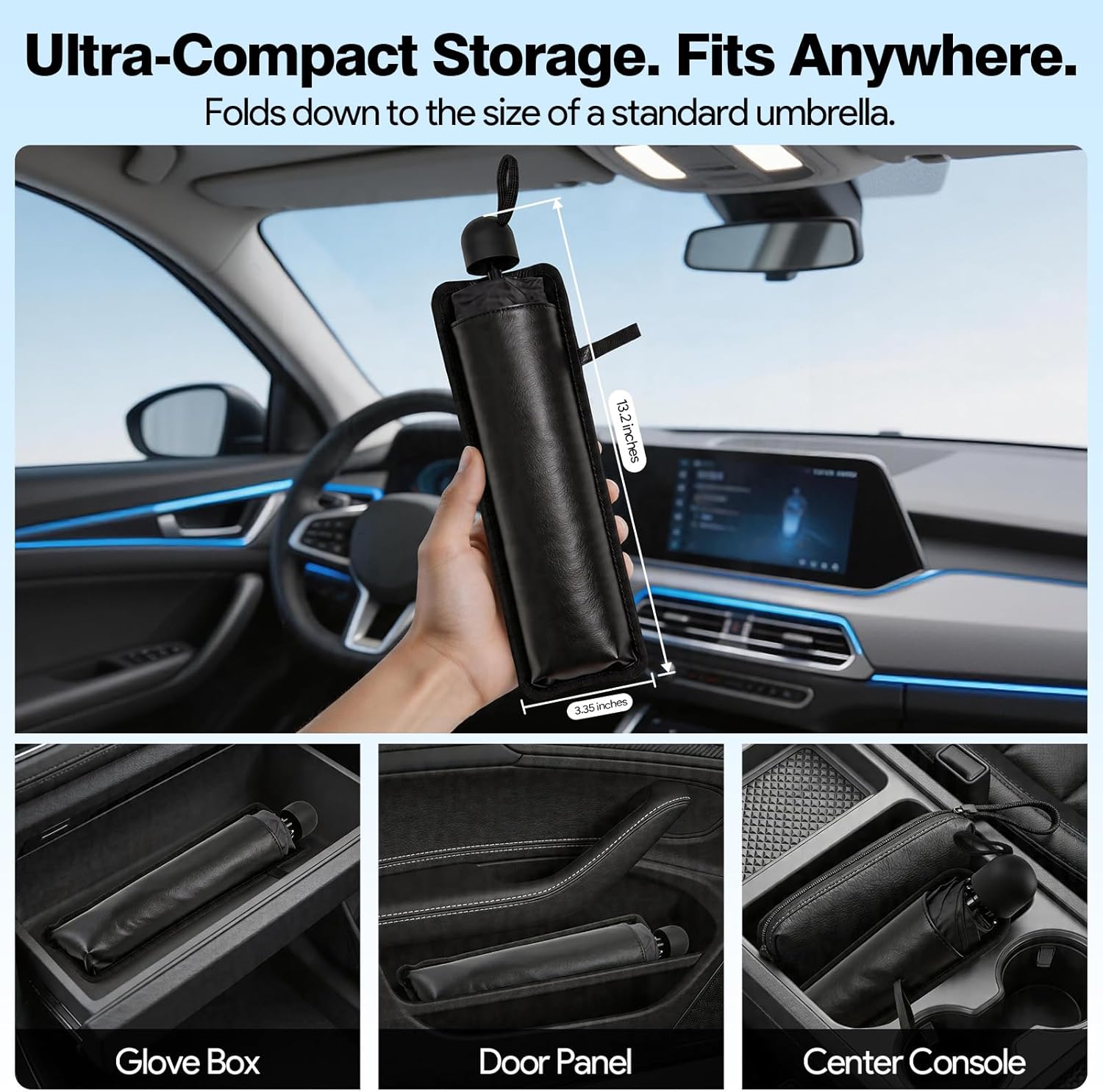 Umbrella Sunshade for Car Windshield - Windshield Sun Shade 2026 Upgraded Foldable 57"x32" - Sunshade for Car Front