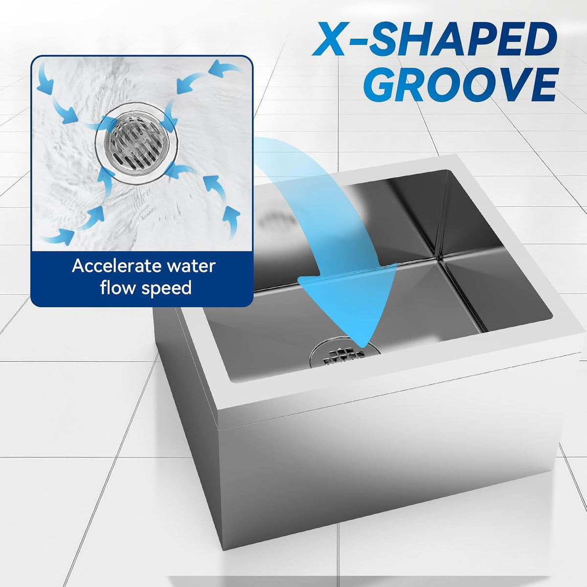 Stainless Steel Floor Mop Sink Mop sink | 19" x 22" x 12"