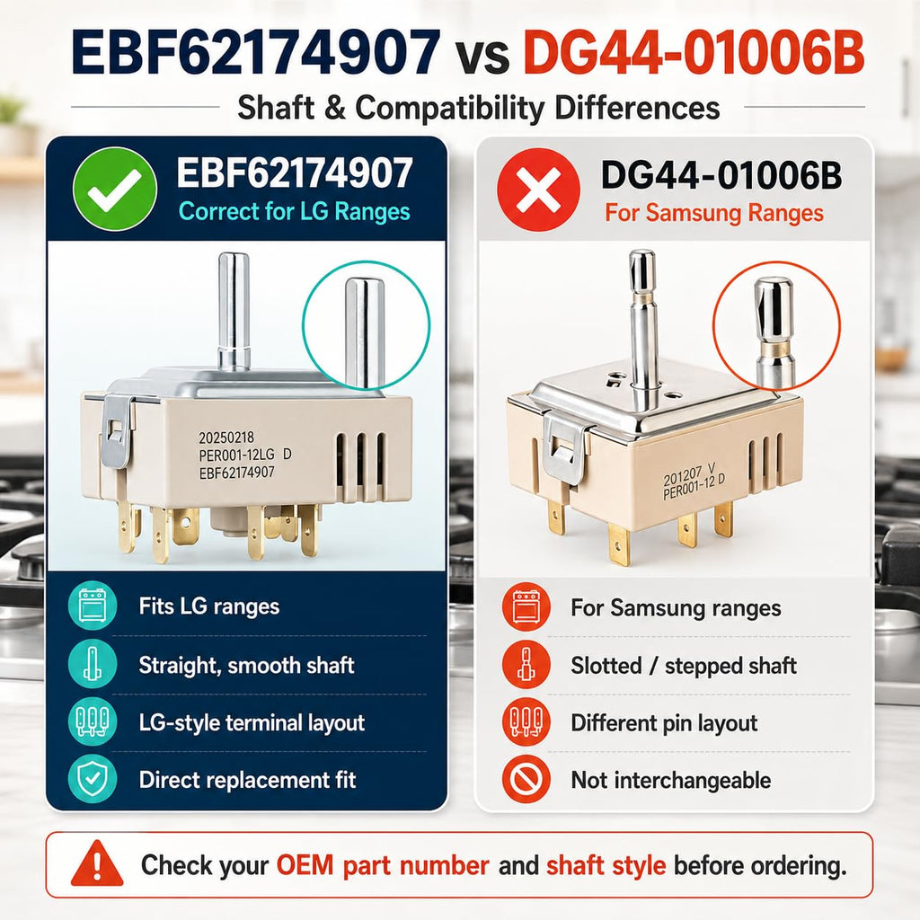 EBF62174907 Infinite Switch Compatible with LG Range Element Control