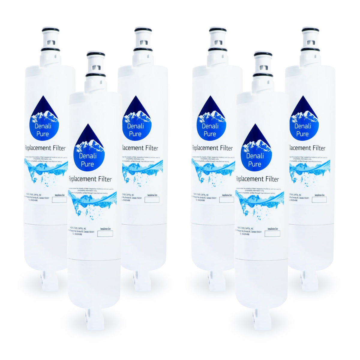 6-Pack Replacement for Whirlpool GD2SHAXMQ00 Refrigerator Water Filter