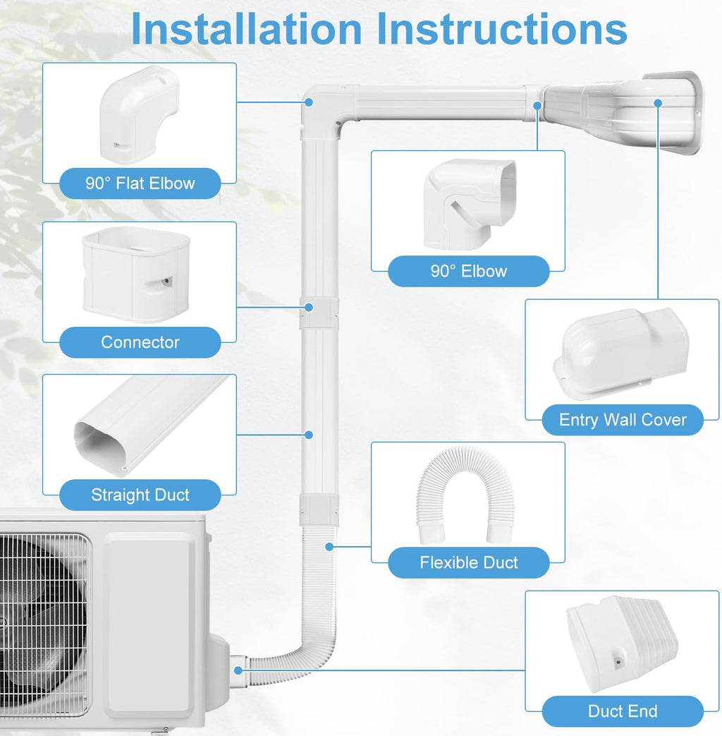 Mini Split Line Set Cover: 3 Inch 10Ft DIY Decorative Outdoor PVC Tubing Cover Kit for Mini Split, Air Conditioner