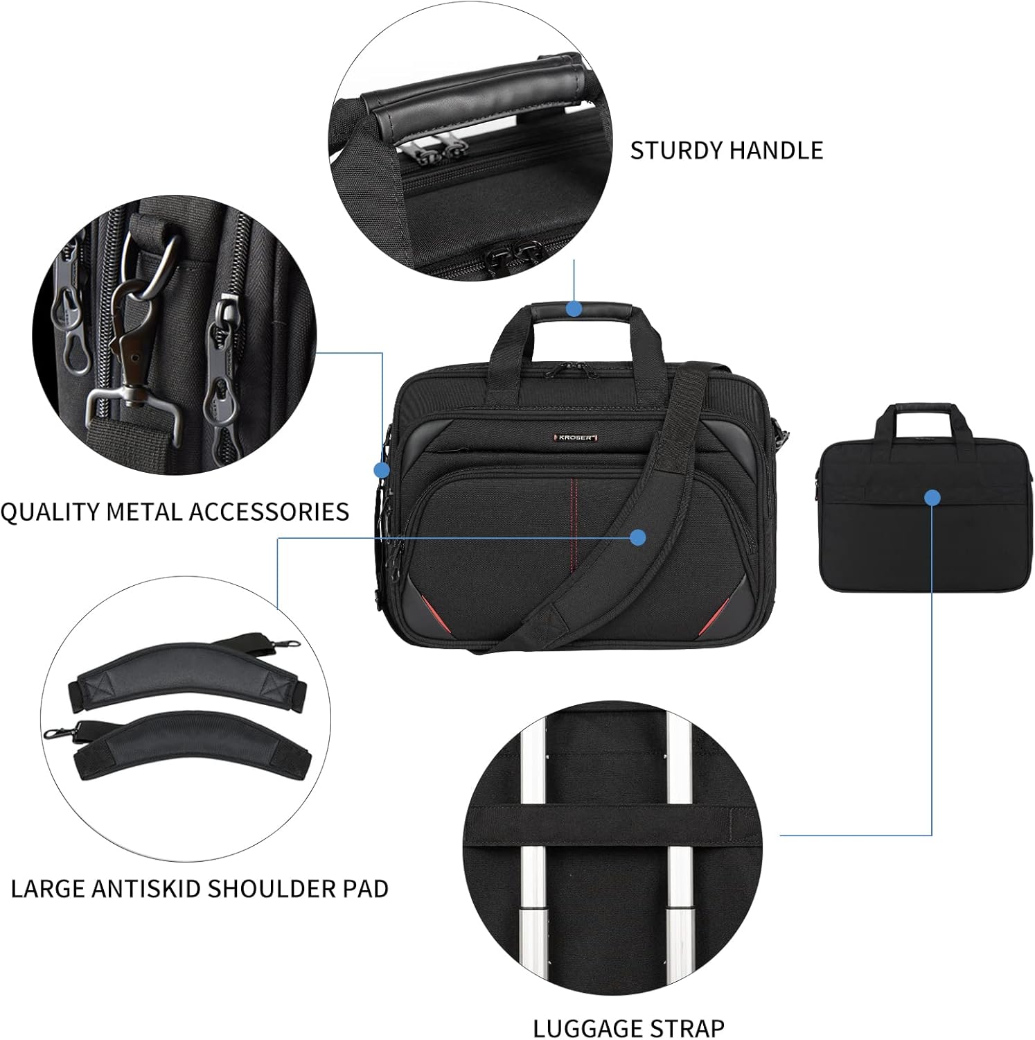 Laptop Bag 17.3 Inch Premium Laptop Briefcase, Expandable Water Repellent Laptop Shoulder Messenger Bag Durable