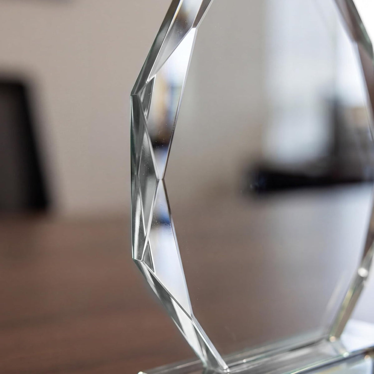 Personalized 7" Crystal Diamond Award with Text and Logo Upload, Custom Engraved Glass Award for Employee