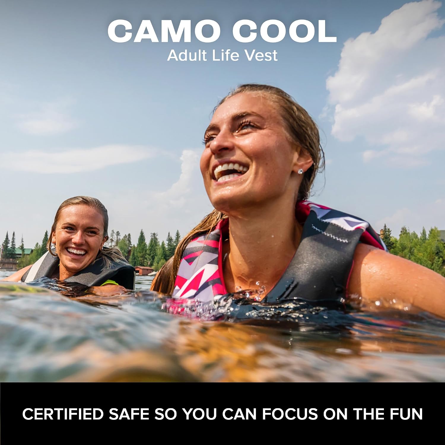CAMO Cool Kwik-Dry Neolite Flex Life Jacket for Adults - USCG Approved Life Vest for Women & Men, Lightweight