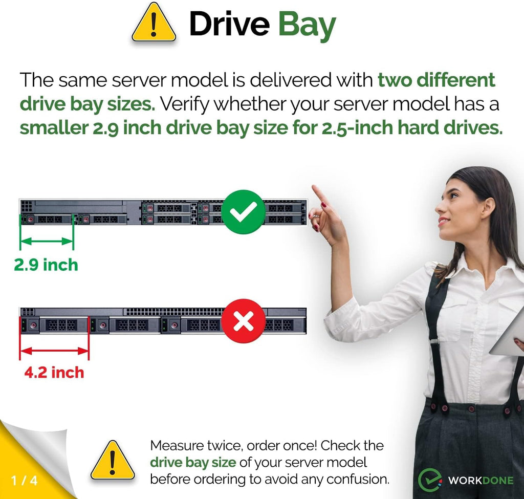 WORKDONE 12-Pack 2.5" SFF Caddy - fits Dell PowerEdge 17-14th Gen DXD9H