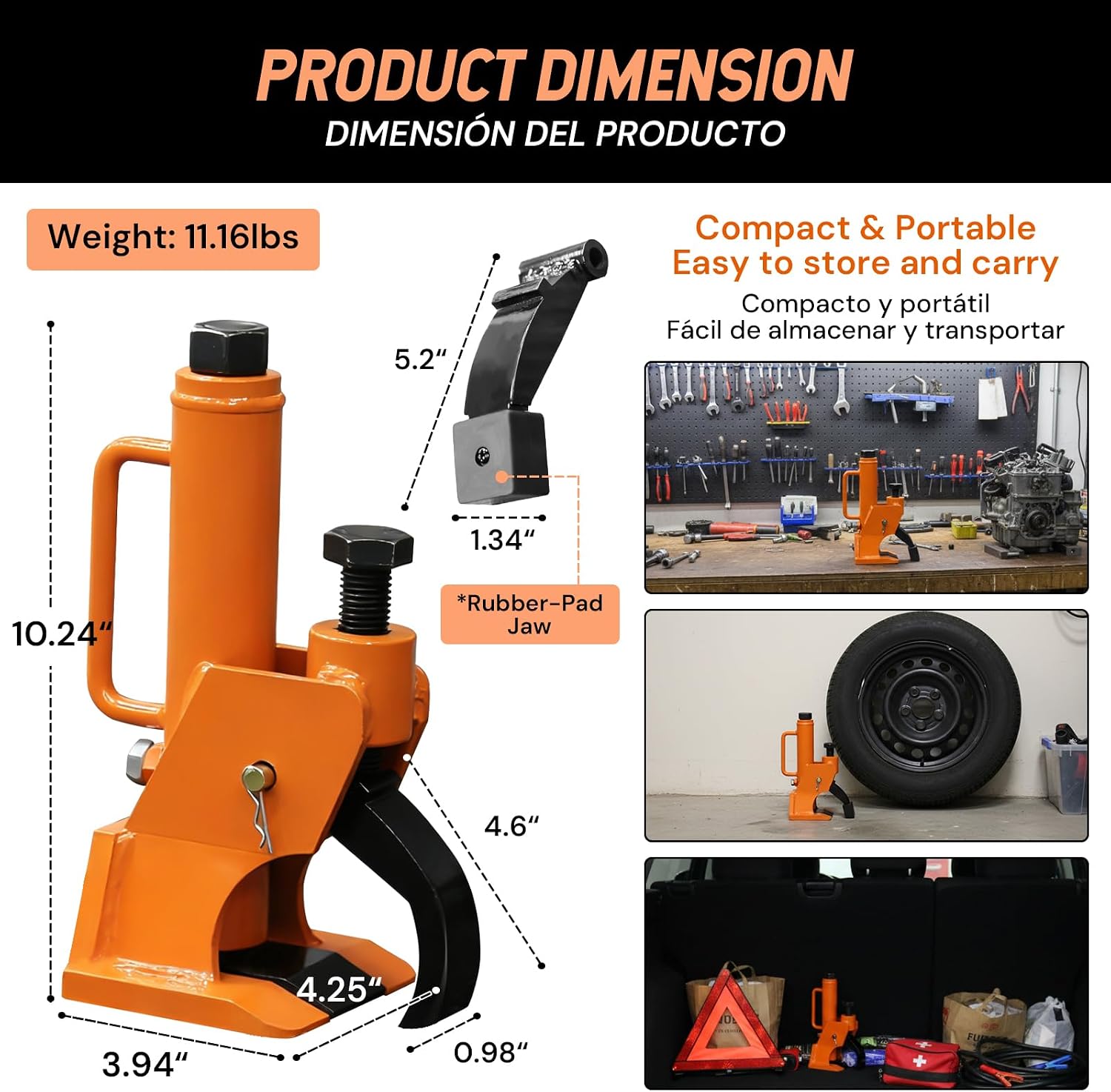 Manual Tire Bead Breaker Tool for Tires Removal, 38"-42" Tire Changer with Handle and Rubber Pad, Heavy Duty Bead