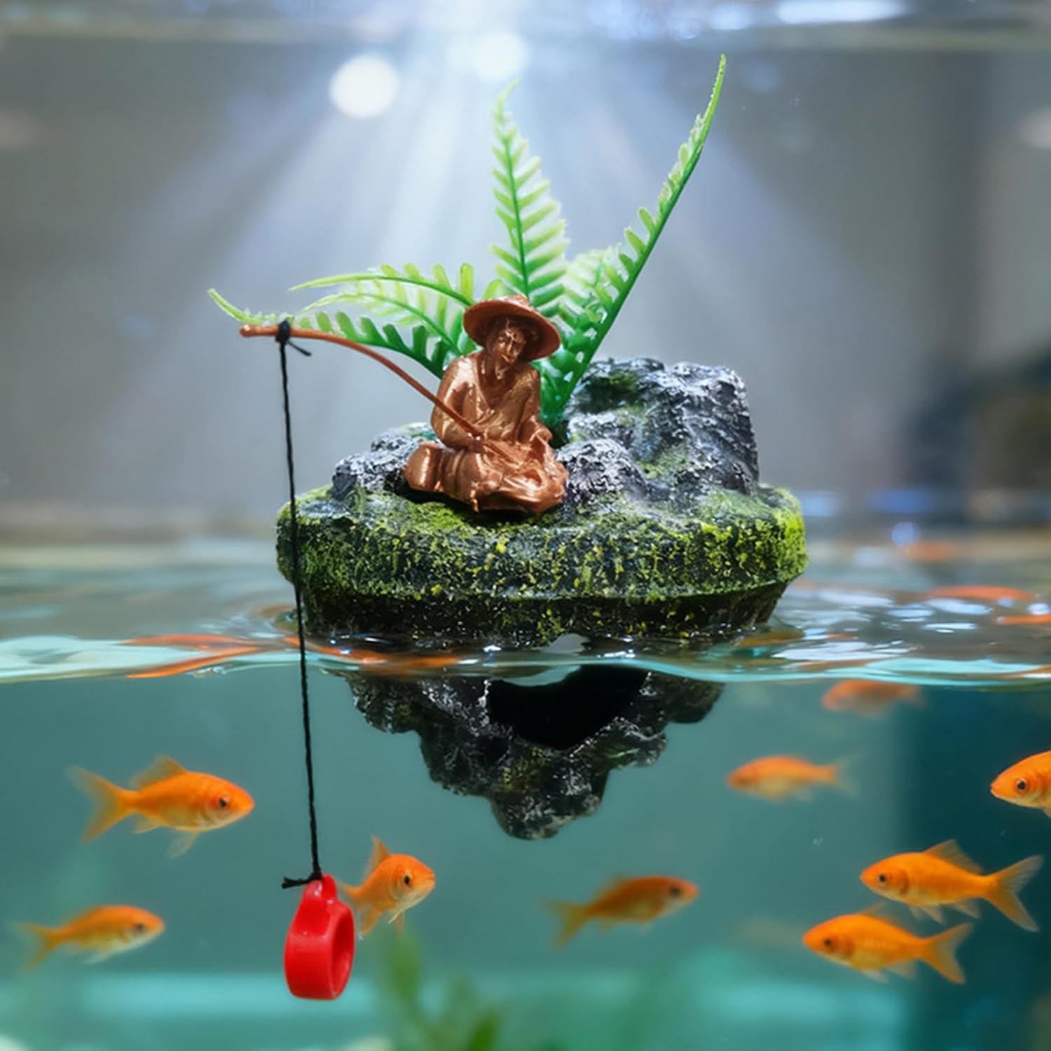 Fish Decorations for Tank, Resin Floating Island, 3.54x3.15x2.28 Inch Strong Build Gear, Realistic Tool, Stylish