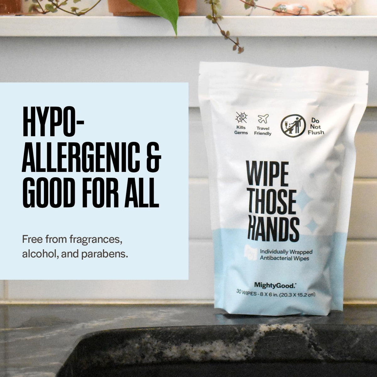Wipe Those Hands On-The-Go Hand Sanitizing Wipes, 1 Pack of 30, Unscented