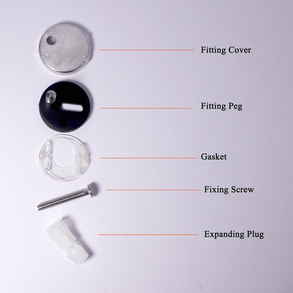 Toilet Seat Top Fixing Kit - Replacement Toilet Seat Hinge Repair Hardware Bolts Screws Compatible with American Standard Toto Kohler Top Fix Mount Toilet Seat