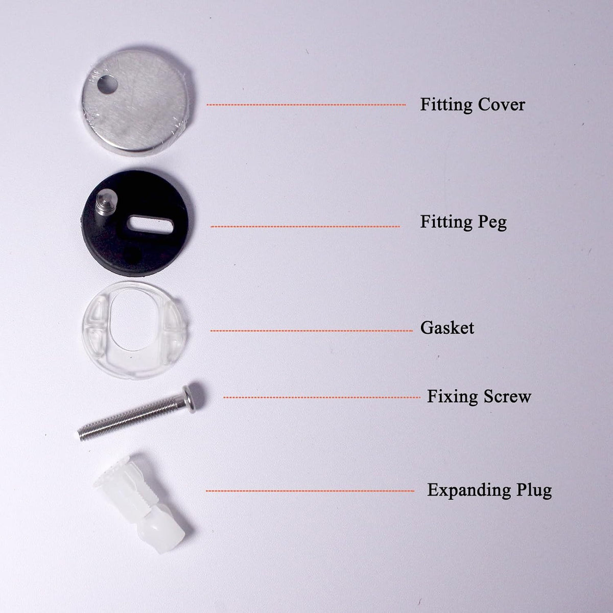 Toilet Seat Top Fixing Kit - Replacement Toilet Seat Hinge Repair Hardware Bolts Screws Compatible with American Standard Toto Kohler Top Fix Mount Toilet Seat
