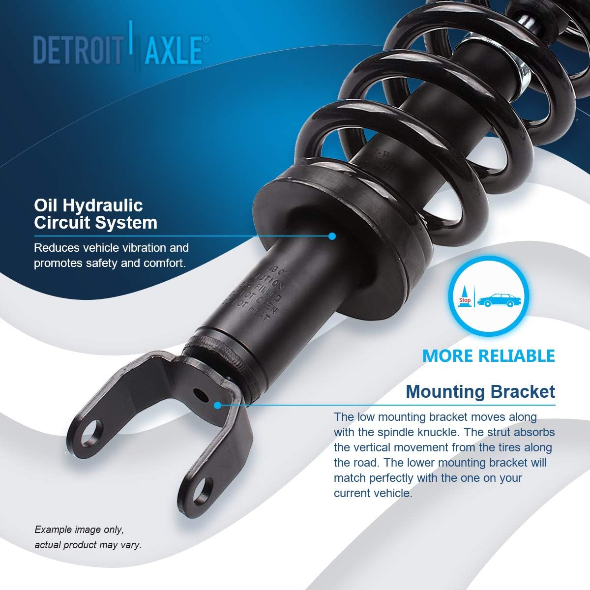 Detroit Axle - 2 Front Struts for 4WD 2009-2018 Dodge Ram 1500