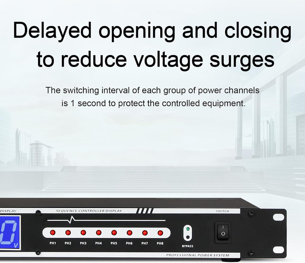 10 Outlet Power Conditioner 10 Amp 2000w Audio Digital Power Sequencer Rack Mount With Precise Real-Time Voltage