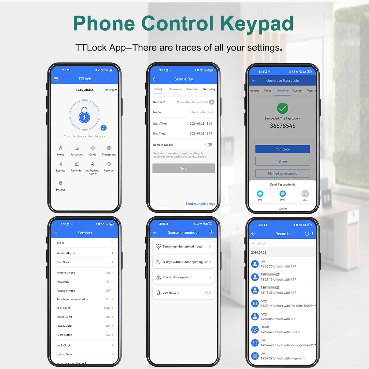 Wireless Bluetooth TTLock APP Access Control System, Fingerprint Password IC Card Metal Stand-Alone Door Entry Keypad