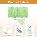 Green Raffia Ribbon,98 Yard Natural Raffia Paper String 2mm Wide Twisted Raffia Yarn Twine for Gift Wrapping