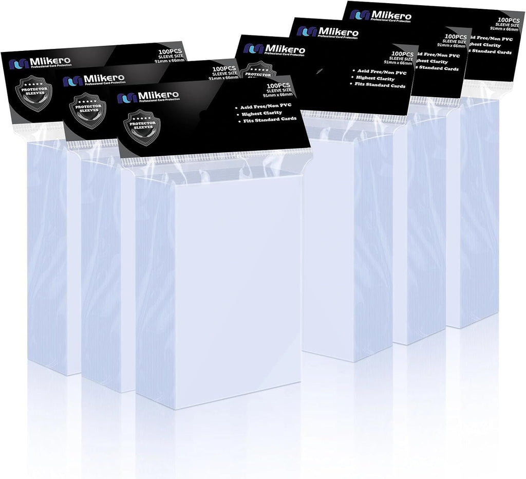 600 Count Card Sleeves, Clear Soft Trading Card Sleeves, Polypropylene (PP), Fit for MTG, TCG, Baseball, Football