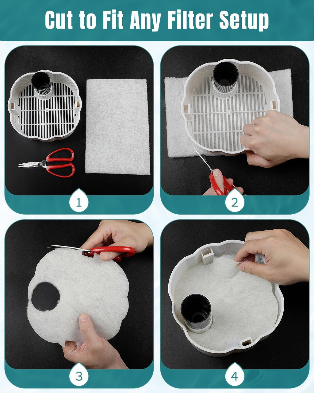 79 x 12 Inch White Cuttable Aquarium Filter Pad, 2 Inch Thick High Density Filter Media Roll for Freshwater Saltwater