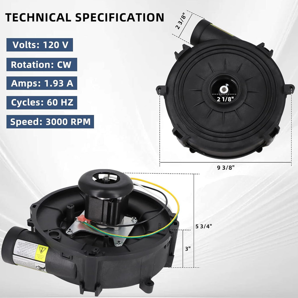 Criditpid Furnace Draft Inducer Blower Motor Replaces Goodman 0171M00001S, 0171M00000S, 22307501, Rotom FB-RFB501, Jakel J238-150-15293, 119384-00.