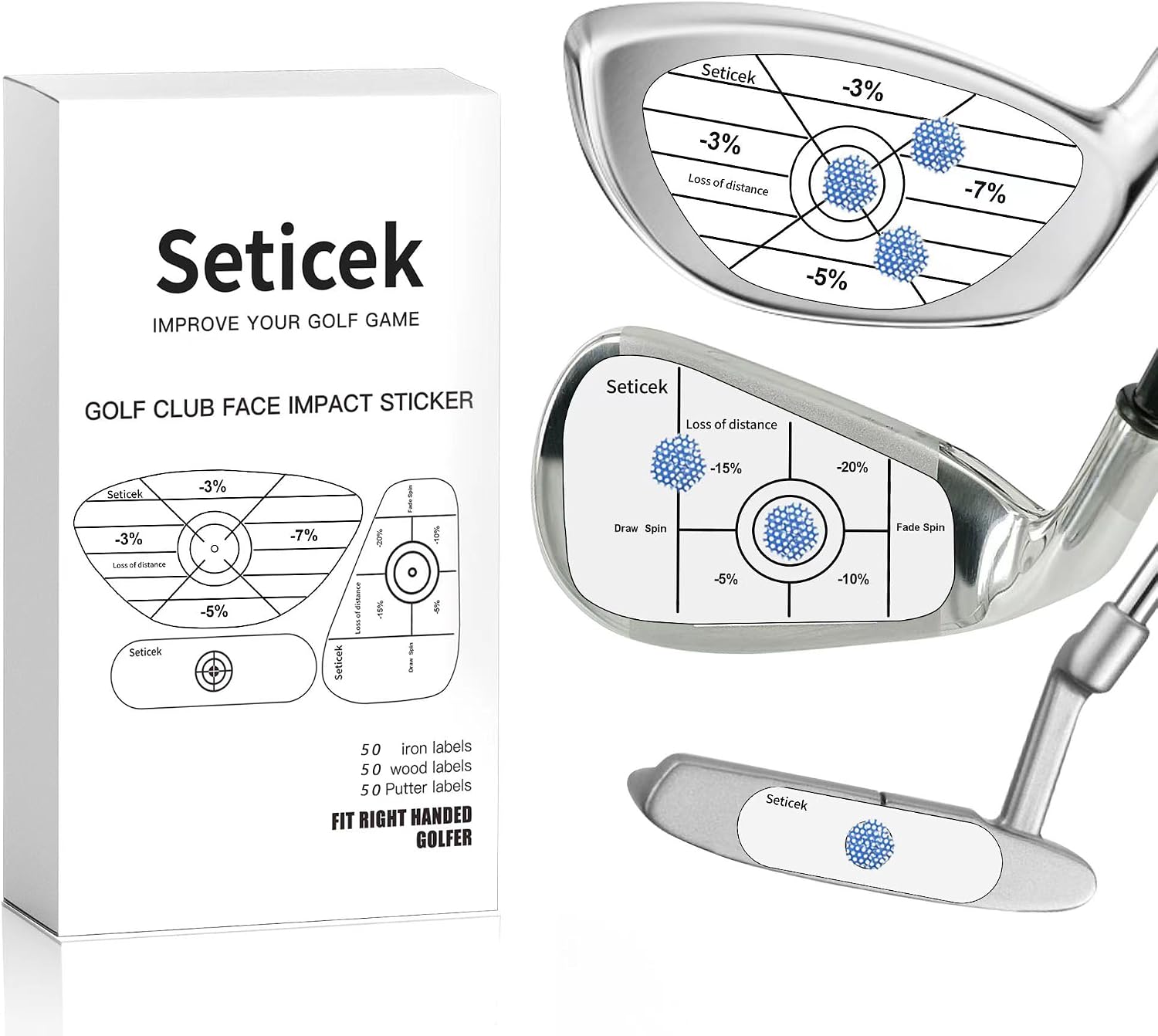 Golf Impact Tape Labels ｜Self-Teaching Sweet Spot and Consistency Analysis ｜ Improve Golf Swing Accuracy and Distance