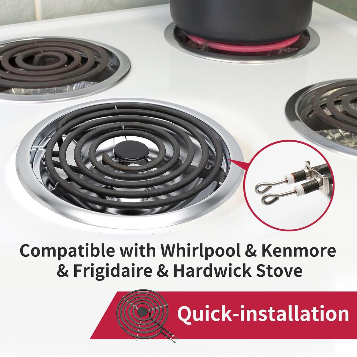 MP22YA Electric Stove Burner Element Replacement-Perfectly Compatible with Whirlpool&Kenmore&Frigidaire &Hardwick&Maytag&Norge Stove Top-Include 2* MP15YA 2* MP21YA
