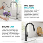 Oletto Touch Kitchen Faucet with Pull Down Sprayer in Matte Black