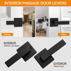 8 Pack Passage Door Handles Matte Black Door Levers, Interior Door Knobs