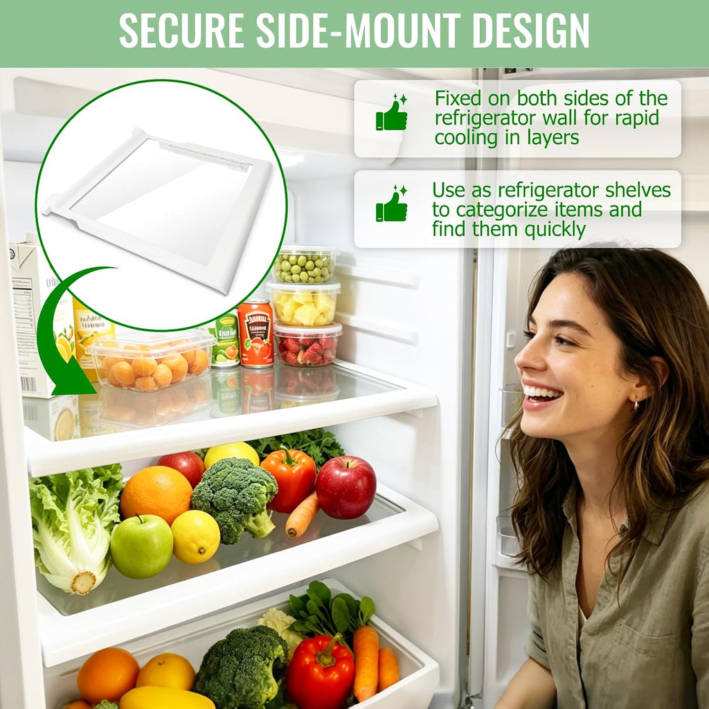 W10276341 Spill-Safe Refrigerator Glass Shelf Assembly Compatible with Whirlpool Kenmore Maytag KitchenAid Amana -Replaces AP6018409 PS11751711,1566982