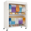 P8C Max Heavy Duty Clothes Rack（With Extended Width Design） Rolling Clothing Racks for Hanging Clothes with Lockable