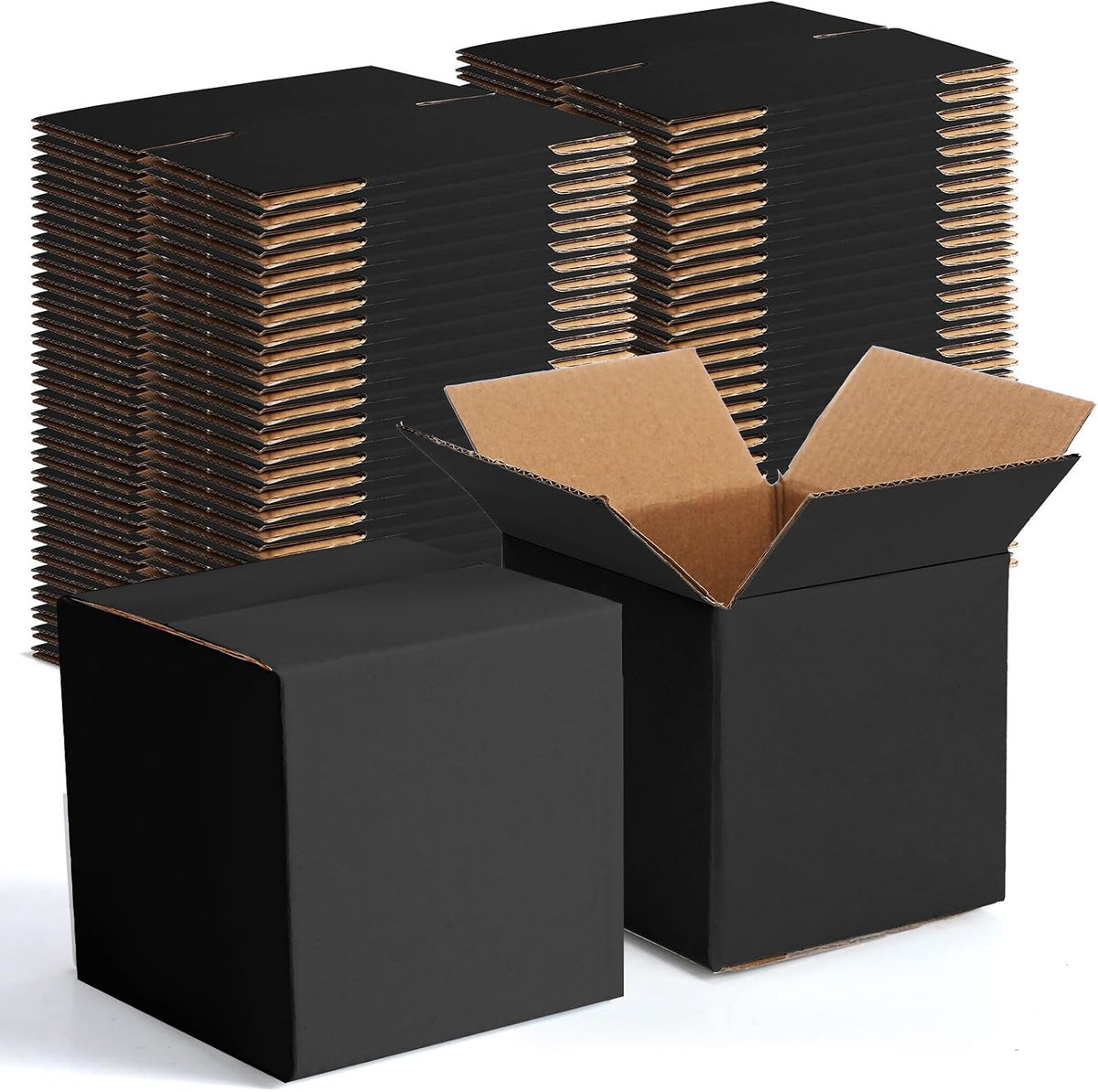 72 Pcs 4 x 4 x 4 Inch Shipping Boxes for Small Business,Black