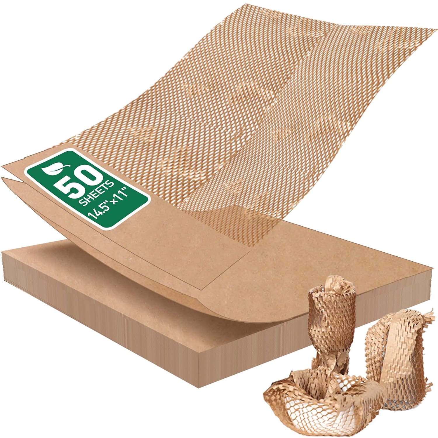50 Sheets Honeycomb Packing Paper Expanded Size 12" × 16" Unexpanded Size 14.5" × 11" Bubble Cushioning Wrap for