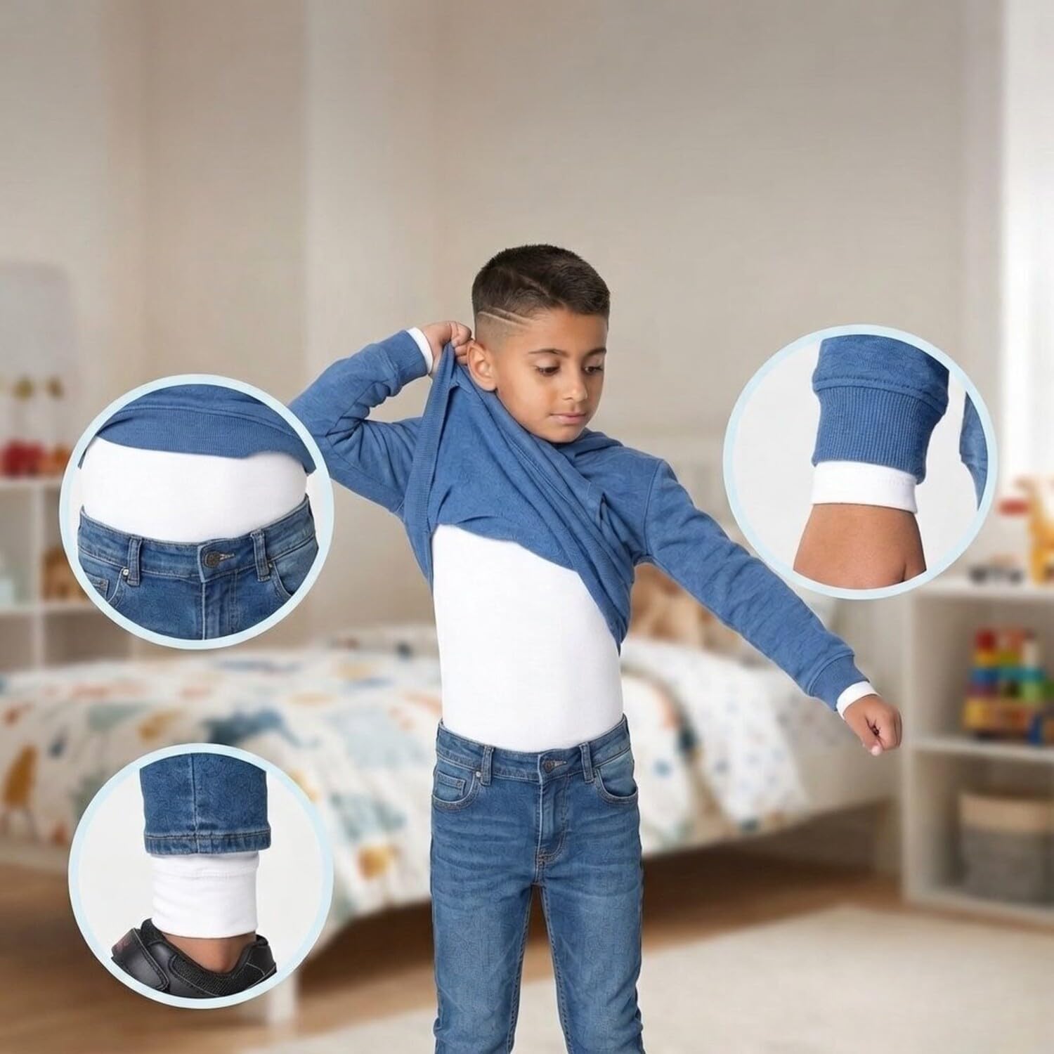 Boys Thermal Top and Bottom Underwear Set; Long Johns for Kids; Base Layer Set for Cold Weather; Microfleece Moisture