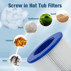Screw-in Hot Tub Filter Replacement for RELXTIME/ALEKO (4 Pack)