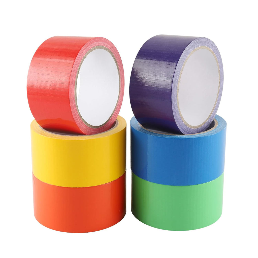 Rainbow Colored Duct Tape, 6 Pack 2 inches x 15 Yards
