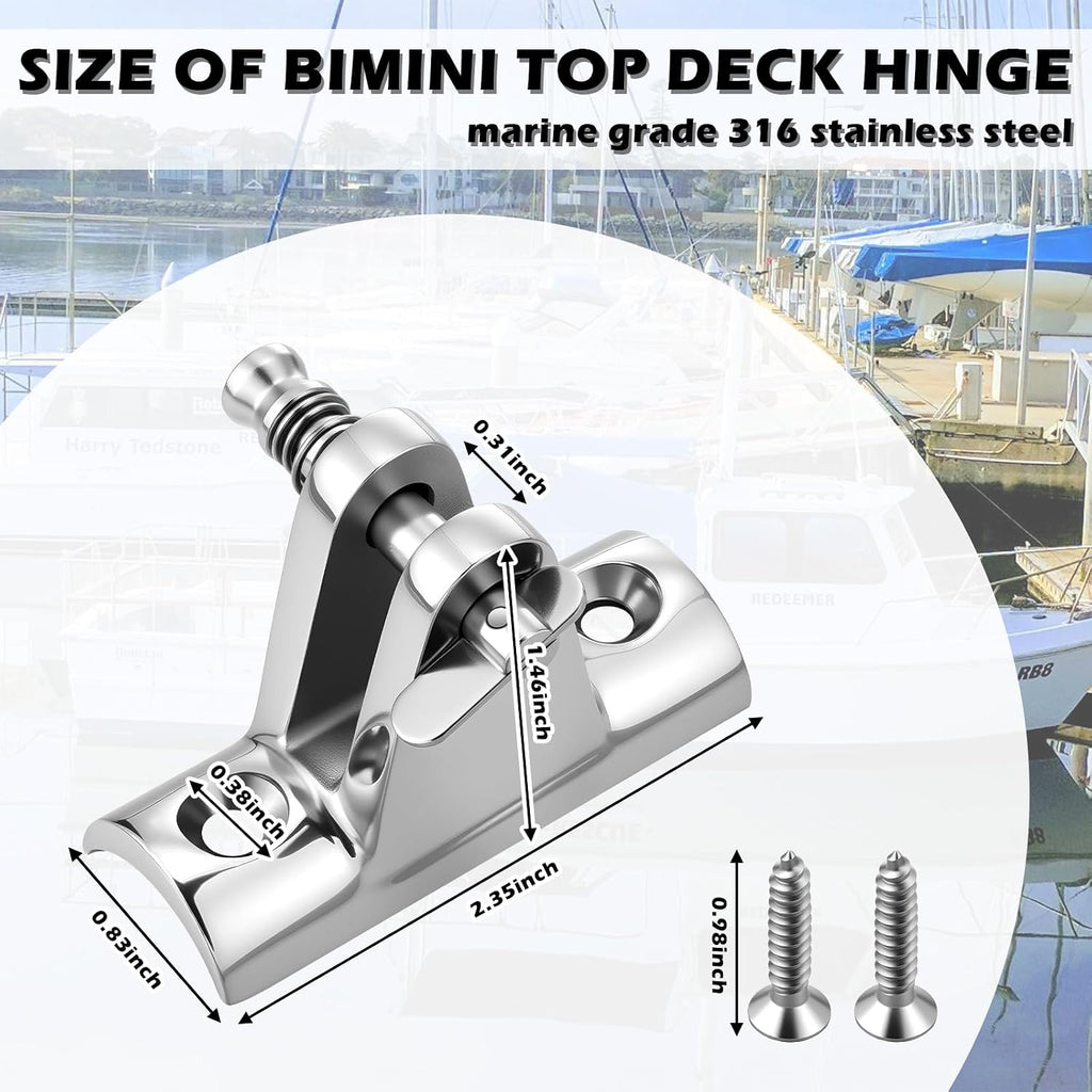 Arrowbash 4 Pack Bimini Deck Hinge Quick Release, 316 Stainless Steel