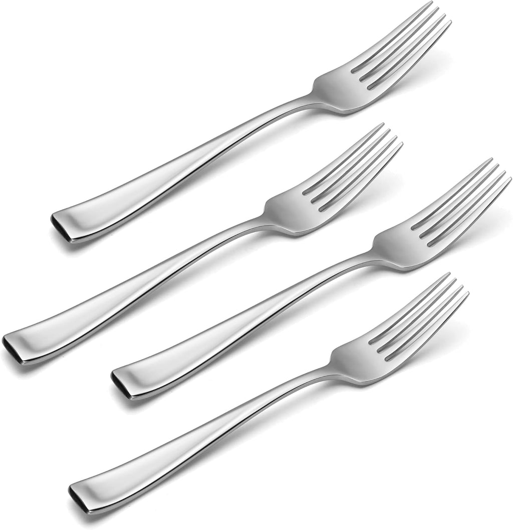 Moda Dinner Forks Silverware Set for 4, Flatware