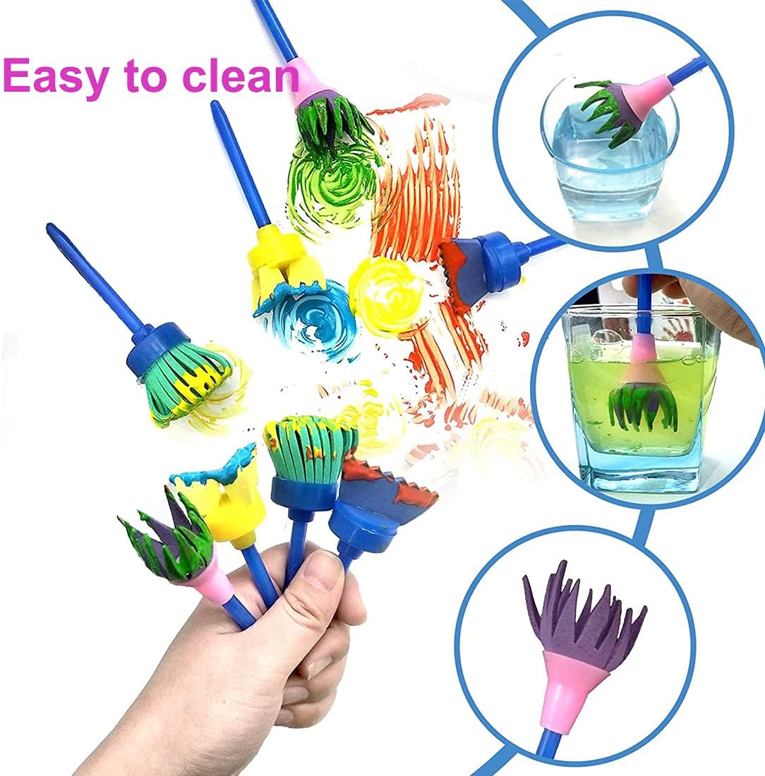 Kids Paint Sponges,Paint Sponges for Kid,Early Learning Kids Toddlers Paint Brushes Sponge Stamps Foam Art Craft
