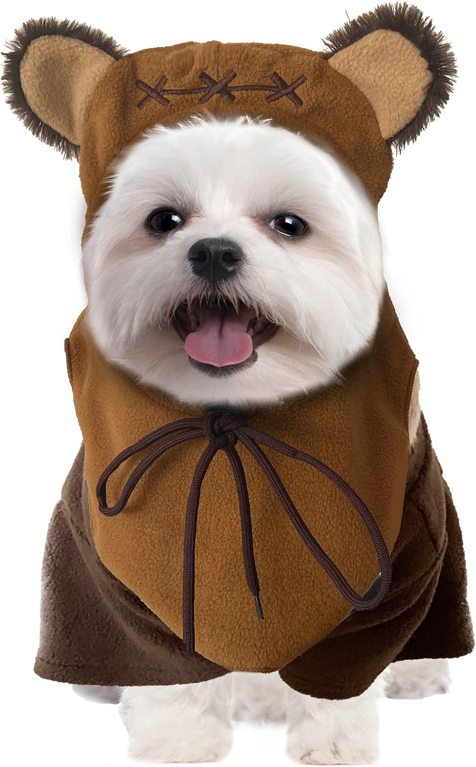 Bear Pet Costume Ears Hat Sweater Furry Clothes Cute Halloween Cosplay Costumes for Small Medium Large Dogs Cats (Small)