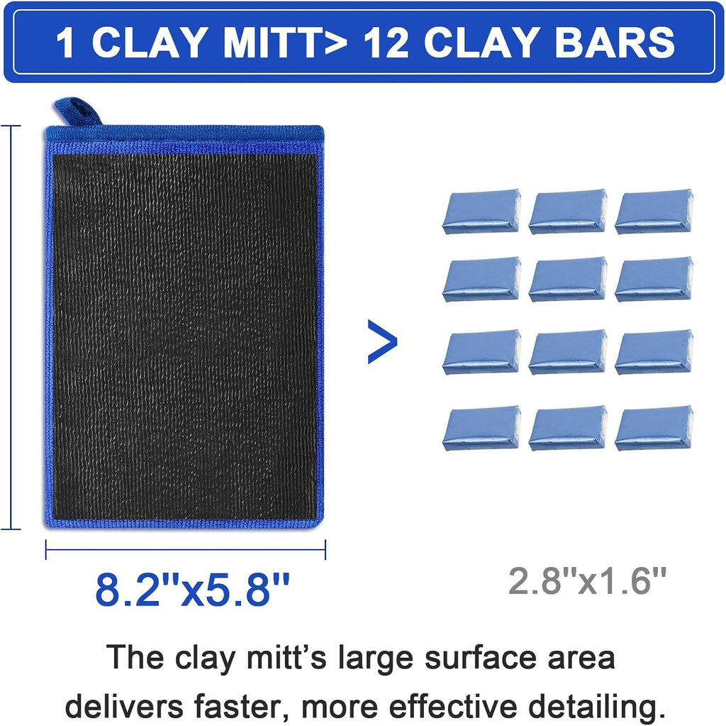 Clay Mitt Auto Detailing 2 Pack, Fine Grade Microfiber Car Clay Bar Mitt, DIY Detail Tool & Kit Car Detailing