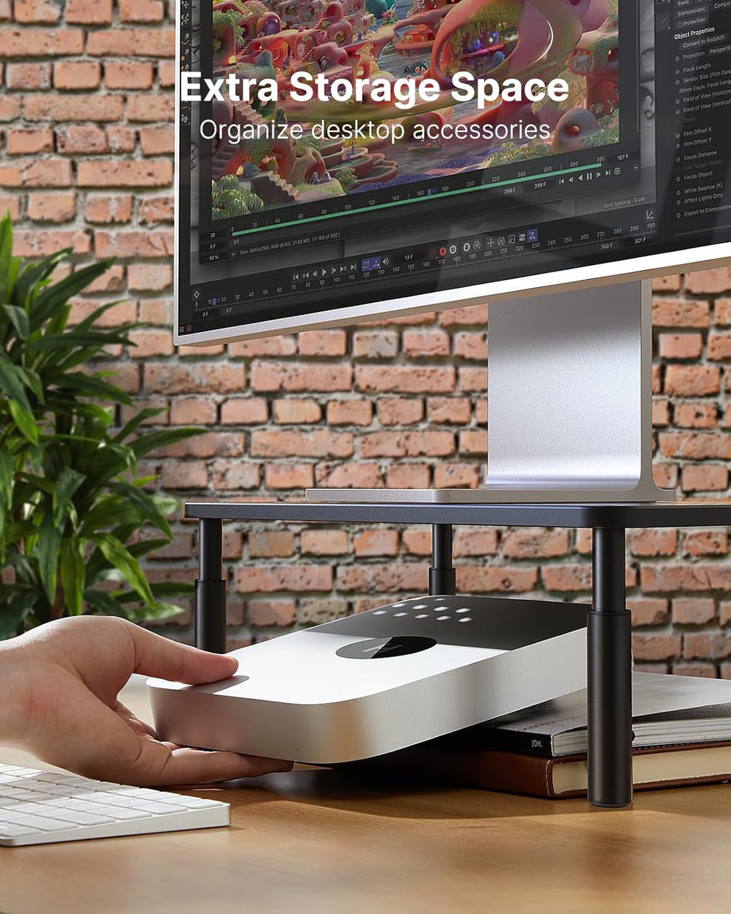 Monitor Stand, Monitor Stand Riser 3 Height Adjustable, Monitor Riser with Airflow Vents, Laptop Stand for Desk