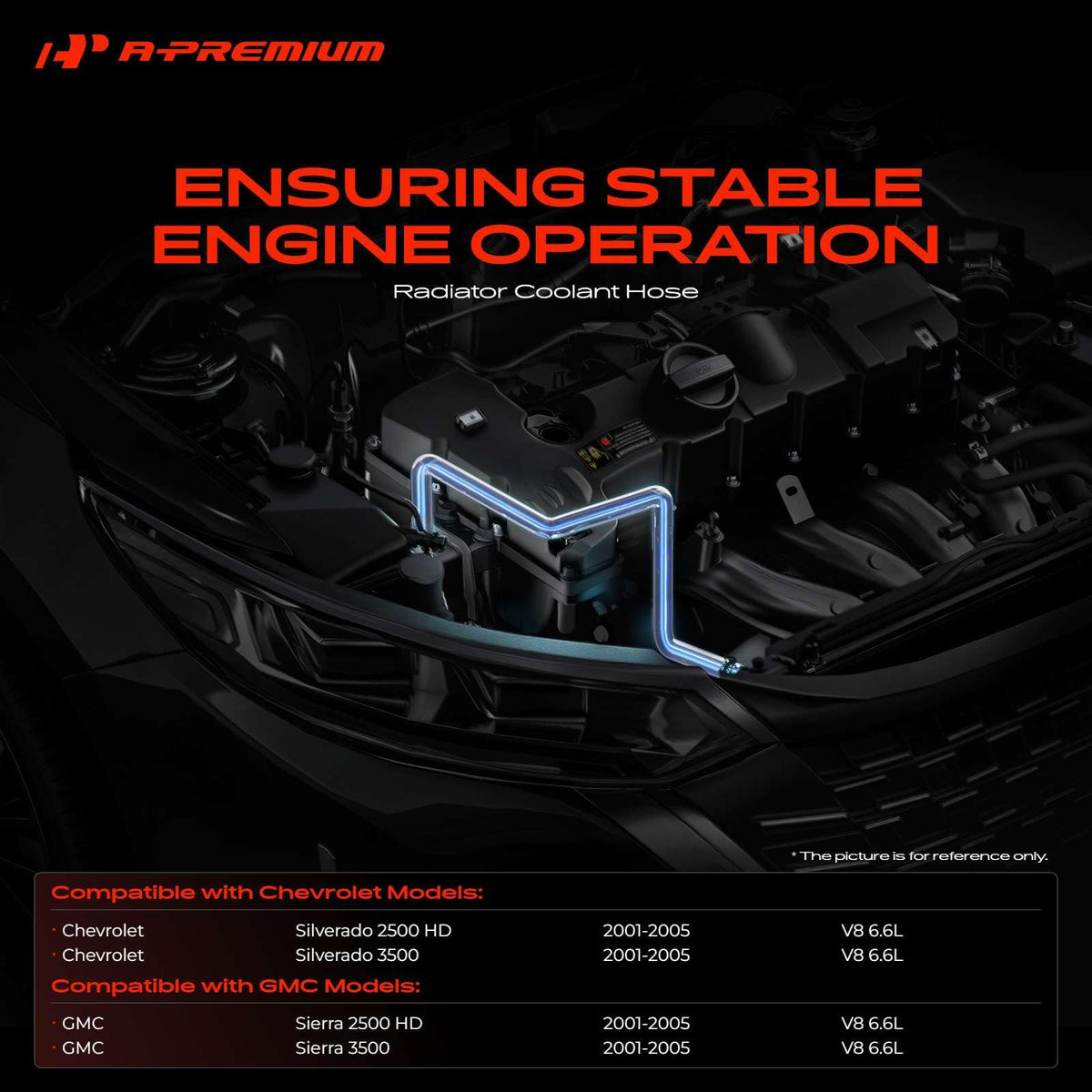 A-Premium Upper Engine Radiator Coolant Hose Compatible with Chevrolet, GMC